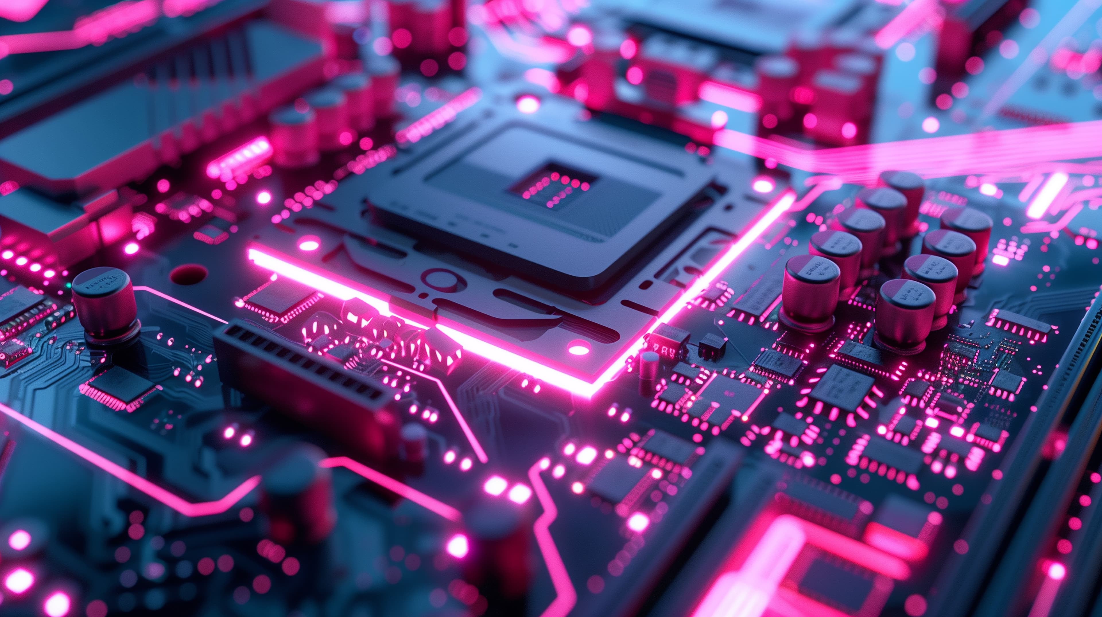Neon Motherboard Background
